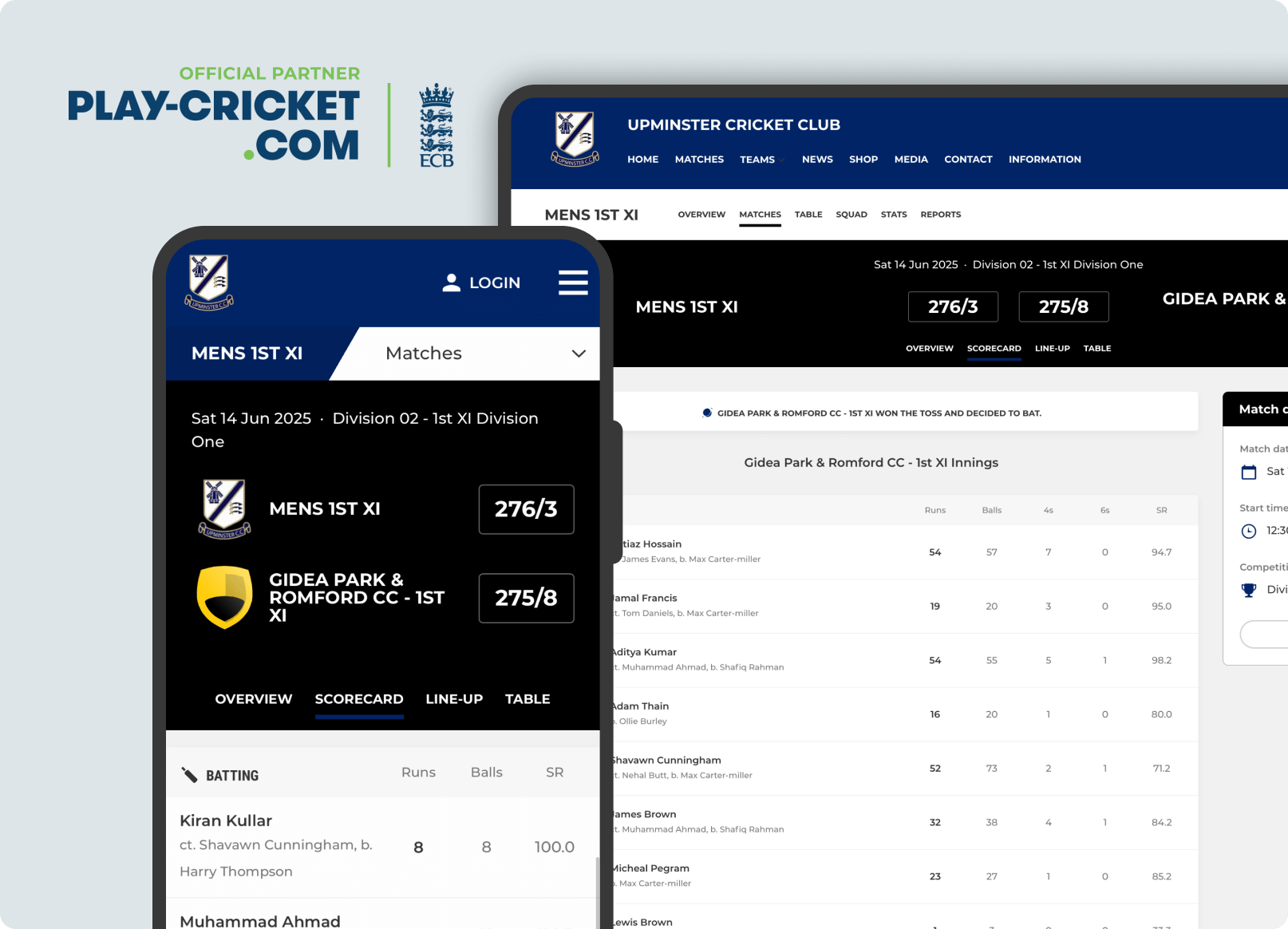 ECB Play-Cricket integration showcase