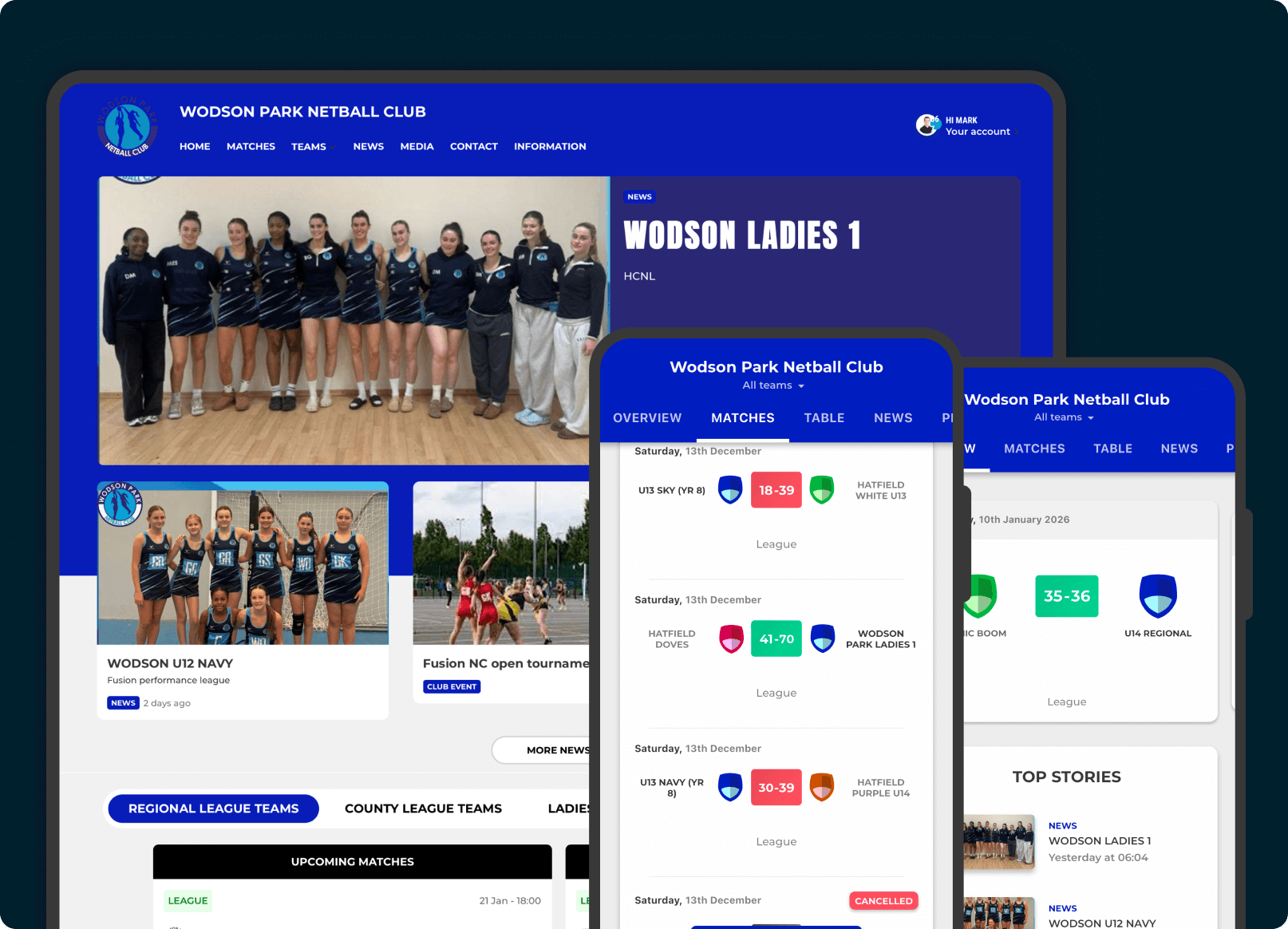 Club membership and registration features